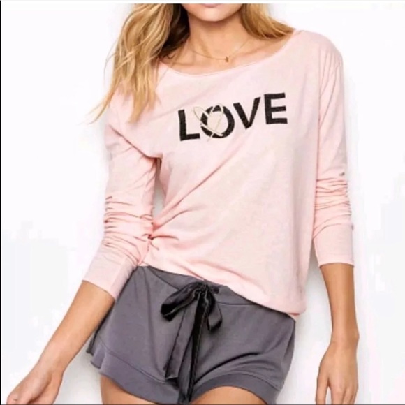 VS Victoria’s Secret LOVE Bling Lounge Shirt - Picture 7 of 8